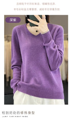 Damen 100% Merinowolle Pullover V-Ausschnitt Basic Pulli Herbst Winter Kaschmir Kleidung Langarm Weiche Strickware Oberteile Unifarben