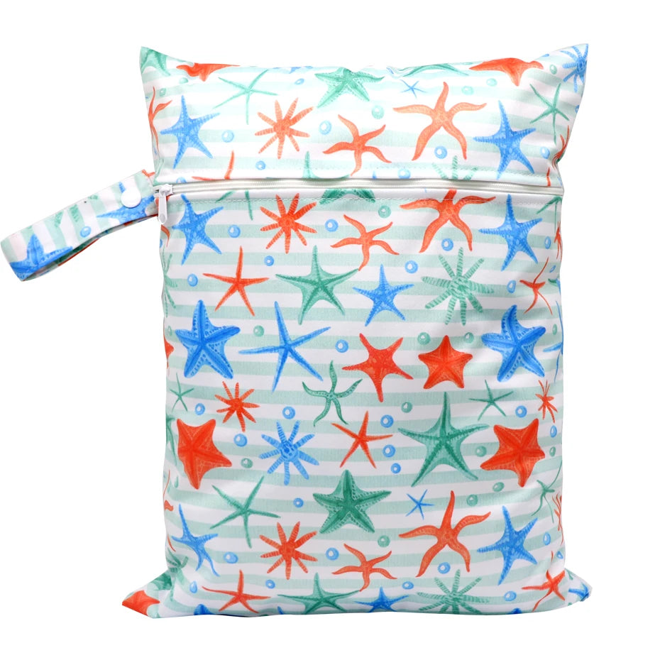 Wasserdichte Wickeltasche Windeltasche Mama Baby Umstandstasche Waschbare Reißverschluss Windel-Organizer Trockenbeutel Reisetragetasche 30x40cm