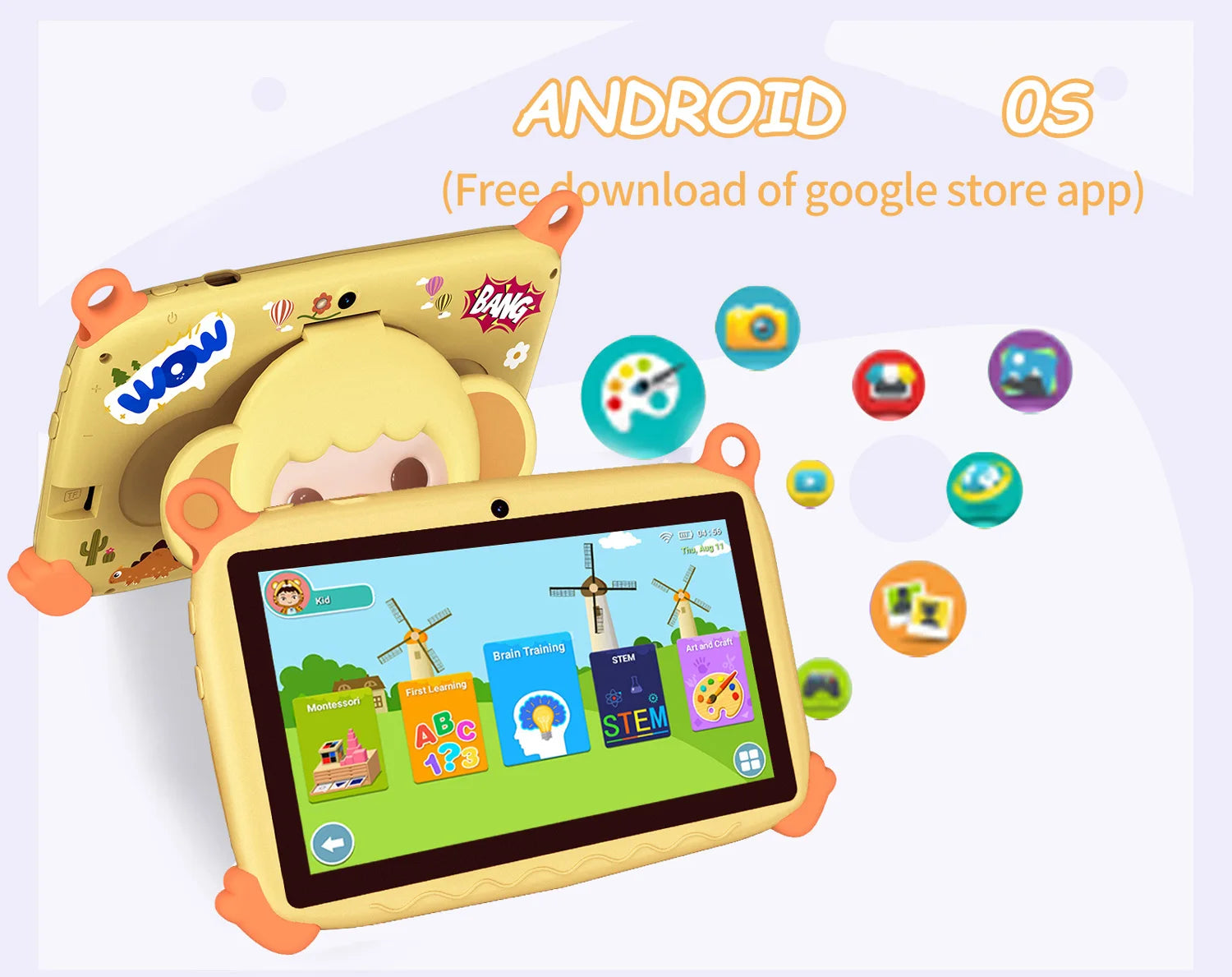 2026 Globale Version 7 Zoll 5G WiFi Kinder-Tablet Quad Core 4GB RAM 64GB ROM Dual Kameras Kindergeschenke Tablets Android 13.0