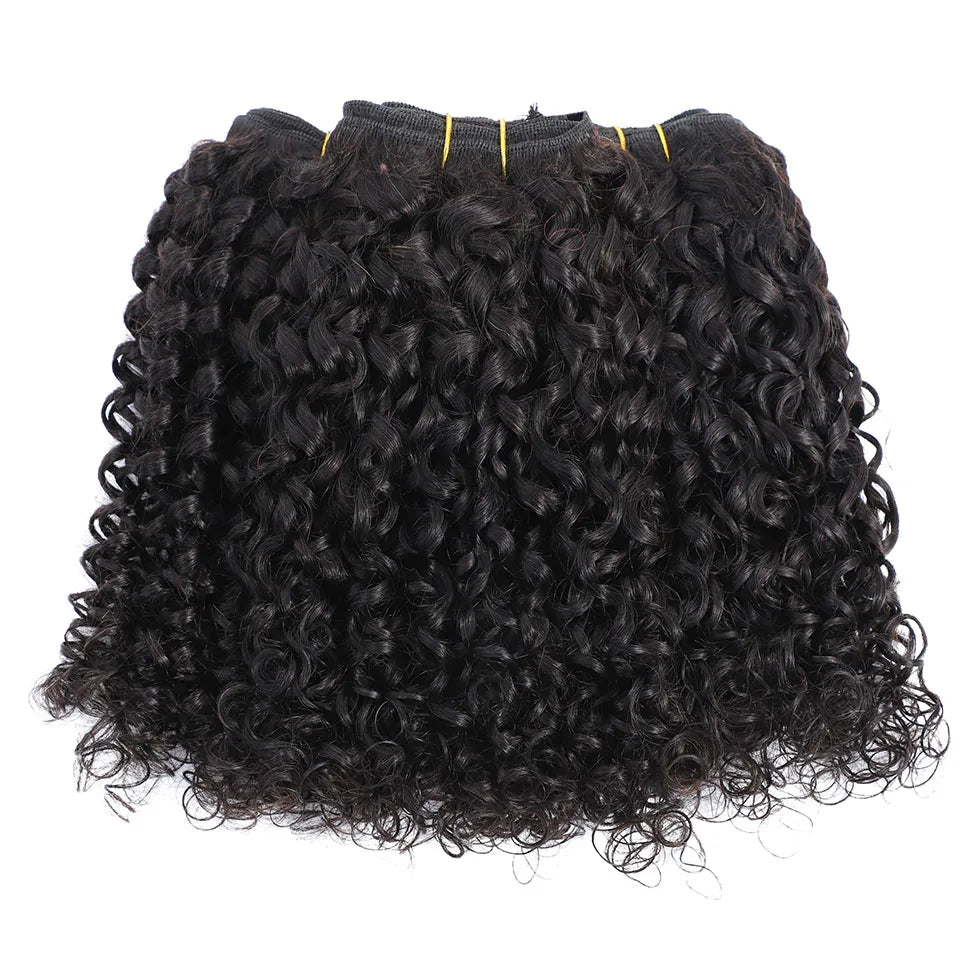 Pixie Locken Echthaar Weave Bundle mit Verschluss Brazilian Echthaar Weave Extensions 100% Echthaar Tressen HD Lace Verschluss