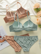 Hochwertiges sexy Dessous-Set für Damen aus Spitze mit Schnürung und Bügel-Push-up, 2-teiliges Set für den täglichen Gebrauch, Unterwäsche-Set A2127
