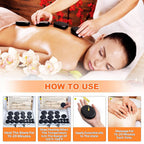 HEISSE STEINMASSAGE-SET - Professionelle Spa-Massagegeräte - Für Nacken, Rücken, Bauch, Beine & Ganzkörpermassage