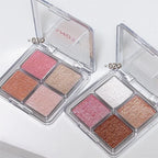 4 Farben Diamant Highlighter Puder Palette Glitzer Gesichtskontur Aufhellen Make-up Schimmer Ultrakonzentrierte Leuchtkraft Kosmetik