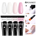LILYCUTE 15ml Verlängerungsgel-Nagellack-Set Quick Nail Prolong mit Verlängerungsform-Nagelspitzen Acryl-Lösung Maniküre-Werkzeug-Kit