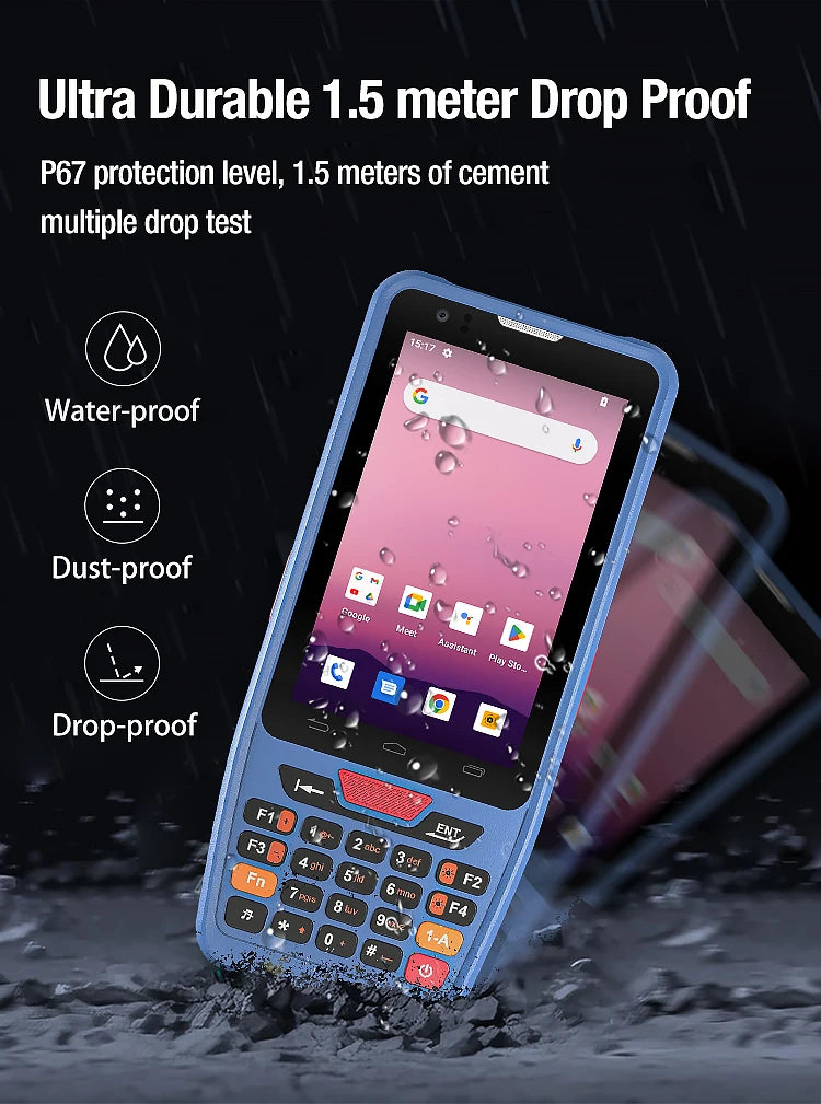 IP67 4 Zoll wasserdichter robuster Industrie-PDA Handheld Android PDA Tragbares Datenterminal NFC Datensammler für Inventur