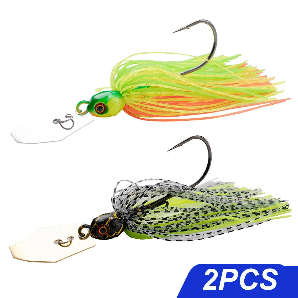 Spinner Bait 7g/9g/12g/14g/21g Angelköder Kit Set Pesca Chatter Weedless Metallblatt Gummifischkopf Haken Draht Spinnerbait