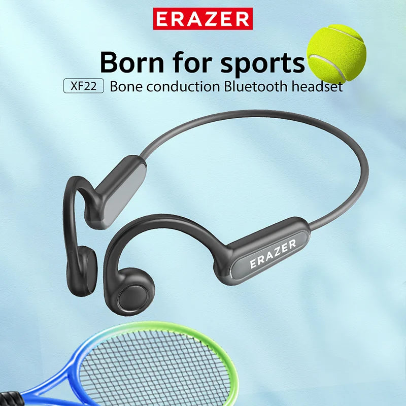 ERAZER XF22 Kopfhörer Bluetooth 5.4 Sport Wireless Kopfhörer Knochenschall-Headsets mit Mikrofon Nackenbügel-Kopfhörer