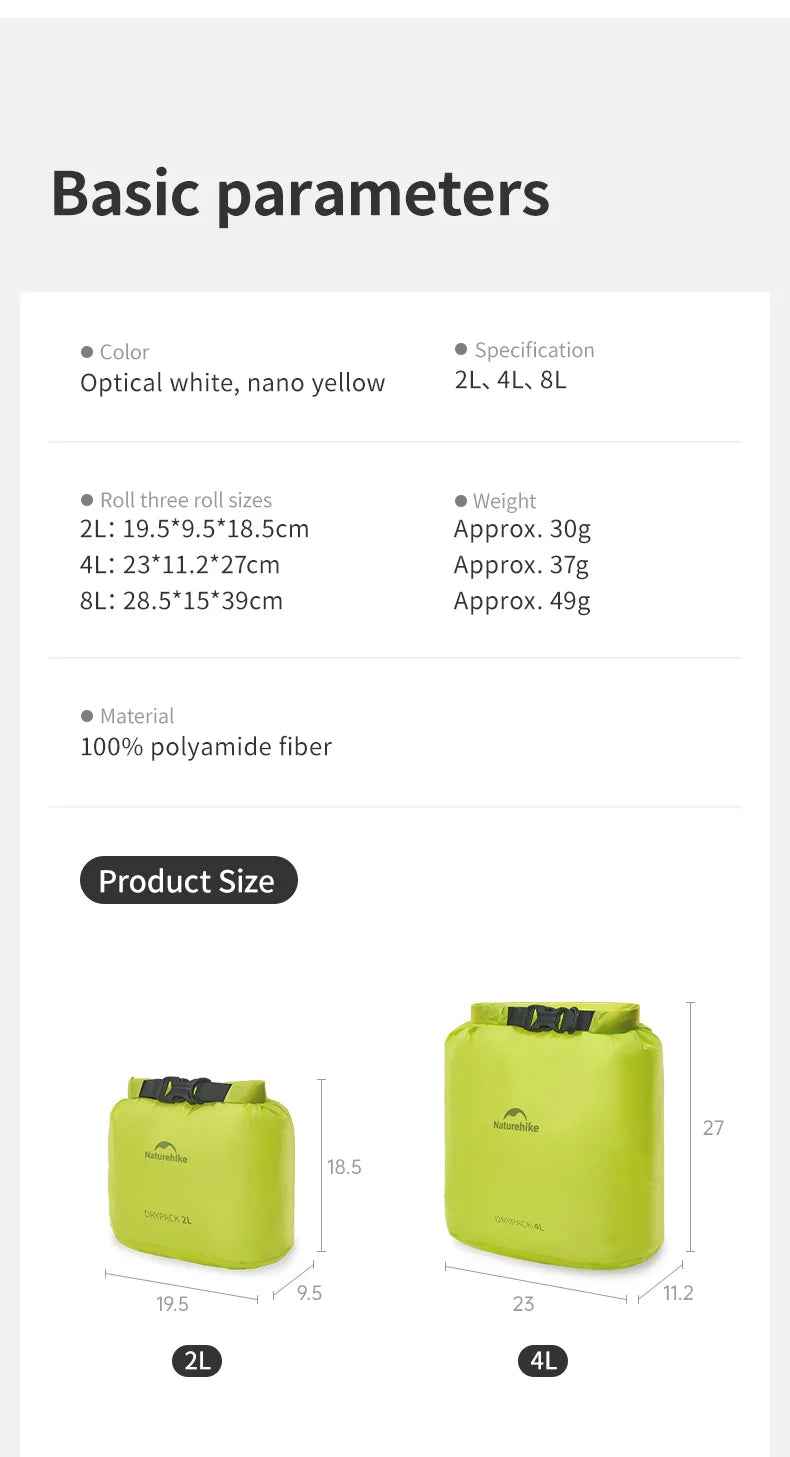 Naturehike Rolle-Aufbewahrungstasche Outdoor Reise Wandern Leicht Wasserdicht Vakuum Kompressionsspender Taschen Tragbarer Organizer