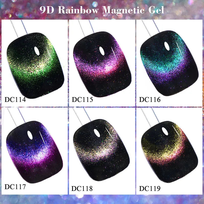 10/12PCS/SET Katze Magnetisches Gel Nagellack Set 9D Reflektierendes Glitzer Gel Halbpermanentes UV Gel Soak Off Funkelndes Nagelkunst Kits