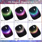 10/12PCS/SET Katze Magnetisches Gel Nagellack Set 9D Reflektierendes Glitzer Gel Halbpermanentes UV Gel Soak Off Funkelndes Nagelkunst Kits