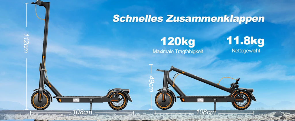 Todimart T3 ABE Elektroroller für Erwachsene, 36V 7.8AH, Spitzenleistung 500W, 25-35KM, 8,5-Zoll-Wabenreifen, Urbaner Elektroroller