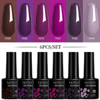 LILYCUTE 7ML 6PCS Neon Gel Nagellack Set fluoreszierend Farbwechsel Semi Permanent Soak Off Maniküre-Kit Nail Art Gel