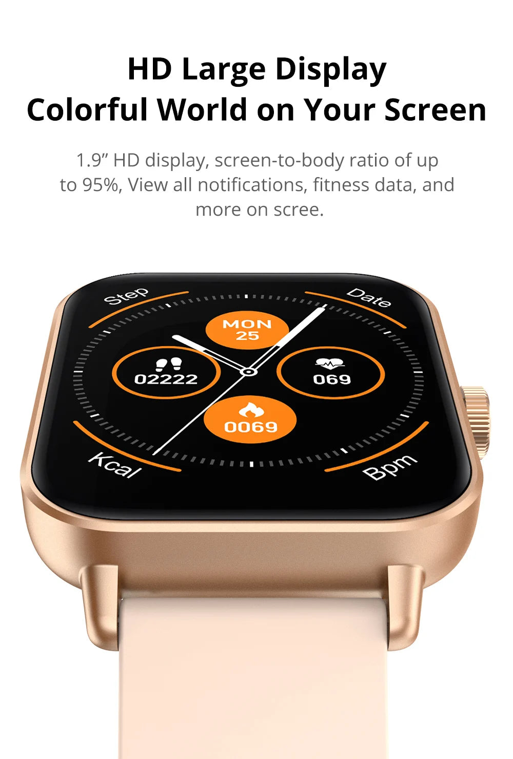 COLMI P81 Smartwatch mit Anruffunktion, Ultra 1,9 Zoll Bildschirm, 24 Std. Gesundheitsüberwachung, über 100 Sportmodi, Bluetooth Smartwatch für Herren und Damen