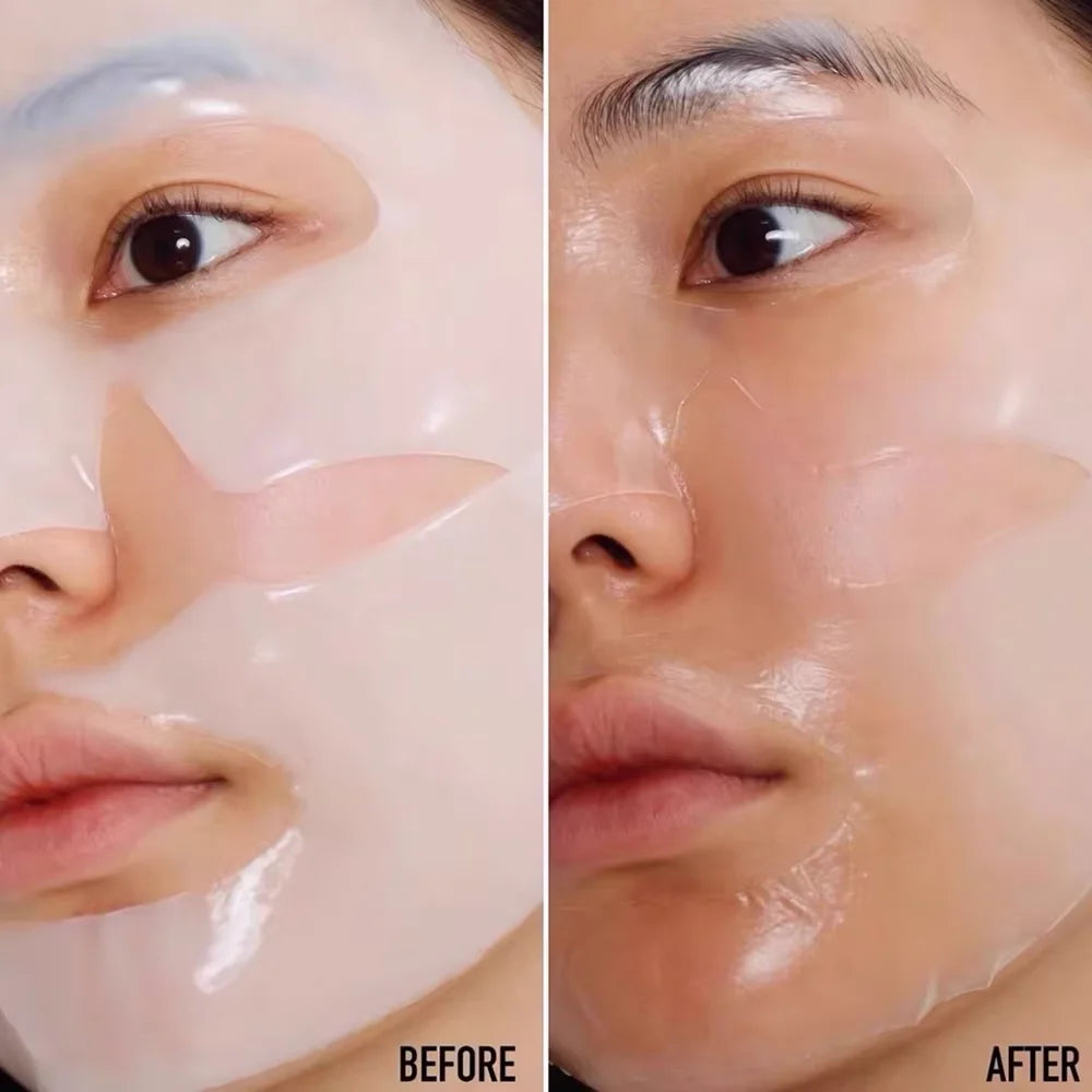 10 Stk. Kollagen Anti-Falten Gesichtsmaske Anti-Aging Mildert feine Linien Strafft die Haut Feuchtigkeitsspendend Aufhellend Hautpflege Koreanische Kosmetik
