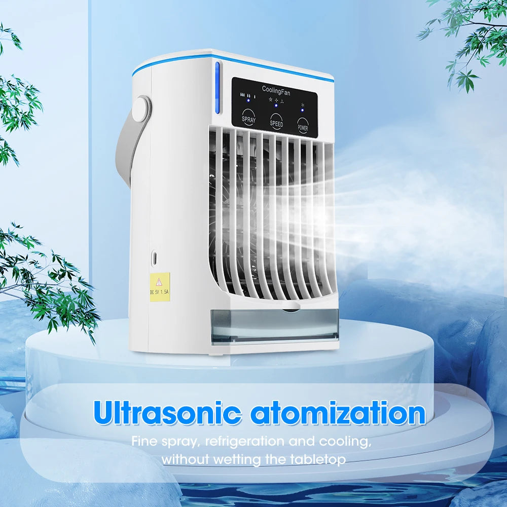Mini-Klimaanlage Luftkühler Ventilator Tragbarer Wasserkühlungsventilator Mobile Klimaanlage für Zimmer, Büro, Autos