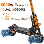VREOM - VZ37 Elektroroller - 6000W Motor 60V30AH Akku Hochleistungs-E-Scooter - 70km/h Geschwindigkeit 11" Vakuumreifen - Faltbarer E-Scooter