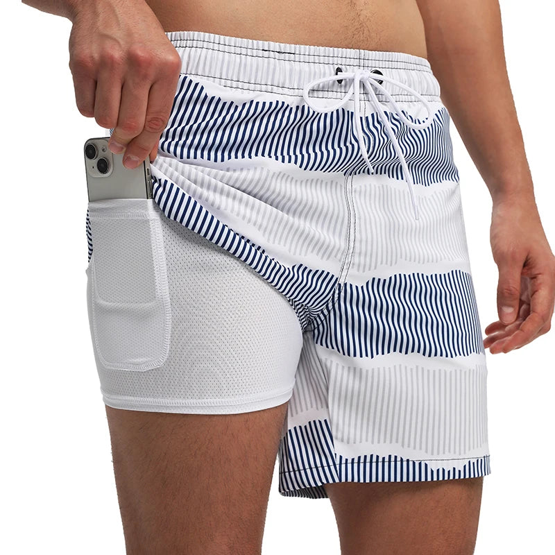 ESCATCH Sommer 2026 Neue Mode Polyester Badeshorts Herren Gym Board Schnelltrocknend Elastischer Bund Traje De Baño Strandhose