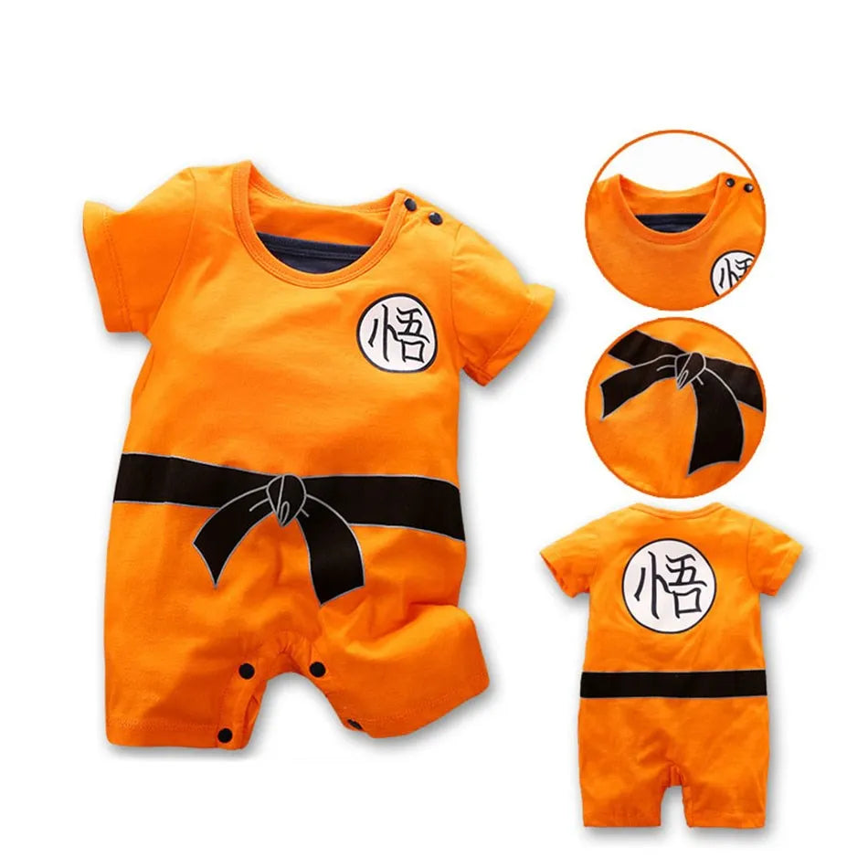 Anime Kleidung Baby Vegeta Strampler Neugeborene Kuririn Roshi Trainingsoutfit Säuglinge Kinder Halloween Cartoon Cosplay Kostüm Overall