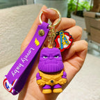 Marvel cartoon Avengers cute silicone doll keychain Spiderman Iron Man Captain America Hulk Thor Batman school bag pendant