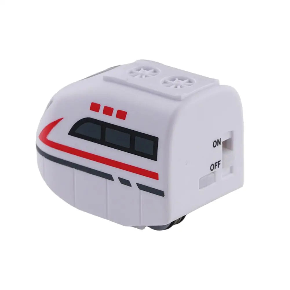 Magnetische elektrische Eisenbahnlokomotive Holzschiene Slot Diecast Eisenbahn mit zwei Waggons Holzzug Kinderspielzeug Biro Schiene