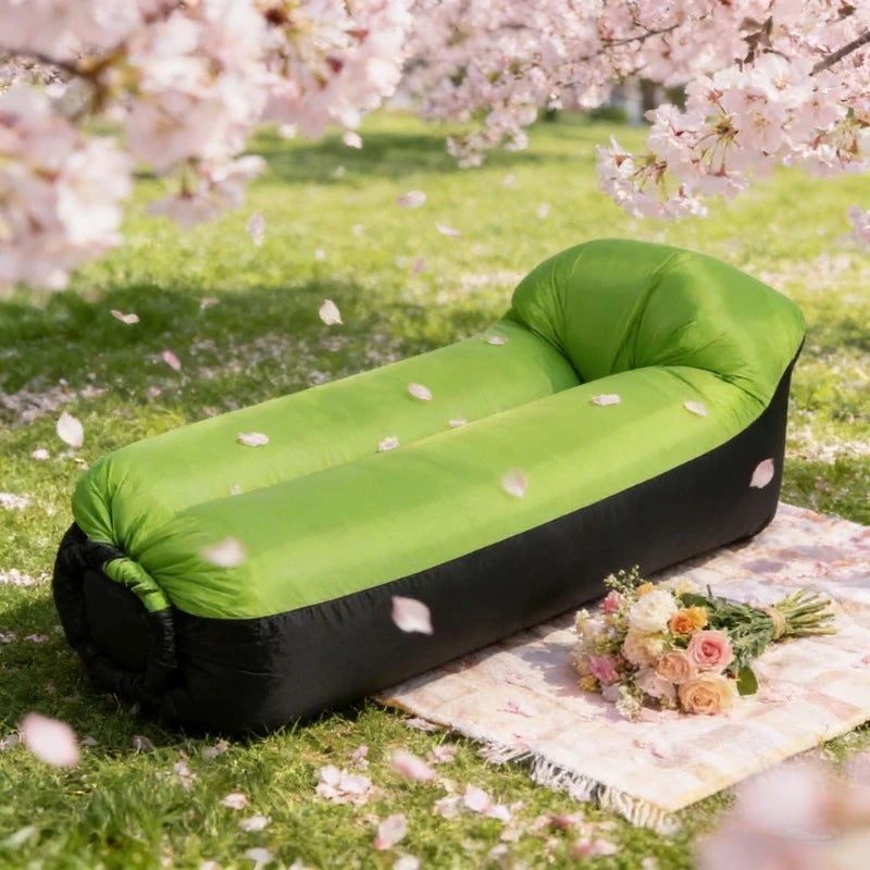 Outdoor tragbares aufblasbares Sofa Strand Faules Luftsofa Faltbarer Schlafsack Oxford-Stoff Campingmöbel 190x70cm