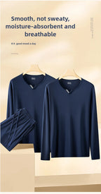 Herren Schlafanzug Set Ultrafeiner Tencel Modal Frühling und Sommer Komfort Loungewear Luxus Herren Pyjama