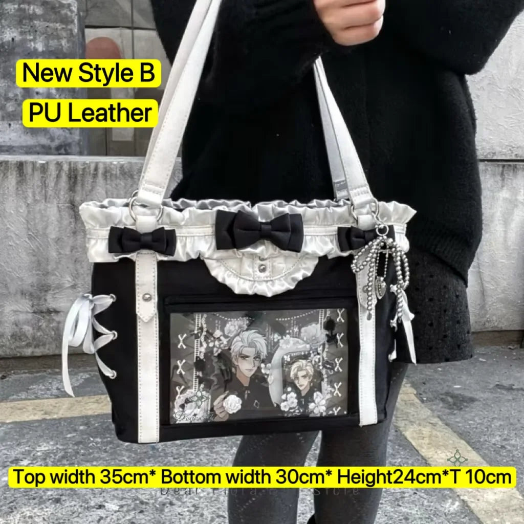 Neue Y2K Süße Japanische Ita Bag Lolita Mädchen Transparente Umhängetasche Große Kapazität Umhängetasche Lässige Tasche DIY Display Handtaschen