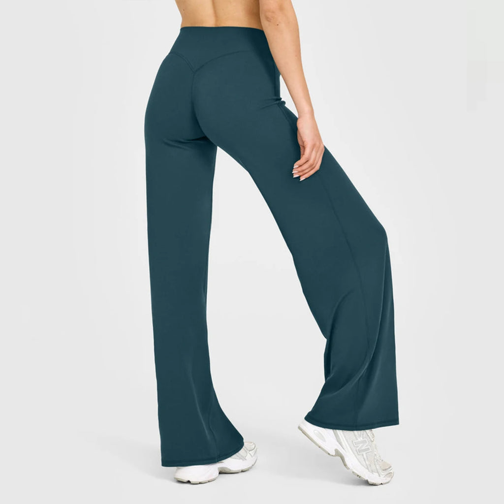 Ausgestellte Leggings Gerade Leg Leggings Damen Weite Hosen Yoga Atmungsaktive Fitness Kleidung Vielseitige Freizeithose