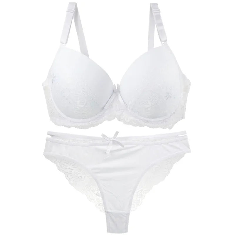 DaiNaFang Sexy BH-Set Grün Schwarz Beige Rot Weiß Lila Spitze Schleife Blumen Unterwäsche für Damen Übergröße Dessous