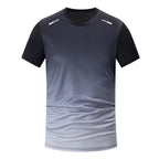 3-teiliger Herren-Sportanzug, schnelltrocknend, mit Farbverlauf, Freizeit-Sport, Laufen, kurze Ärmel, bequeme Sonnencreme, Hose, Joker-Shorts