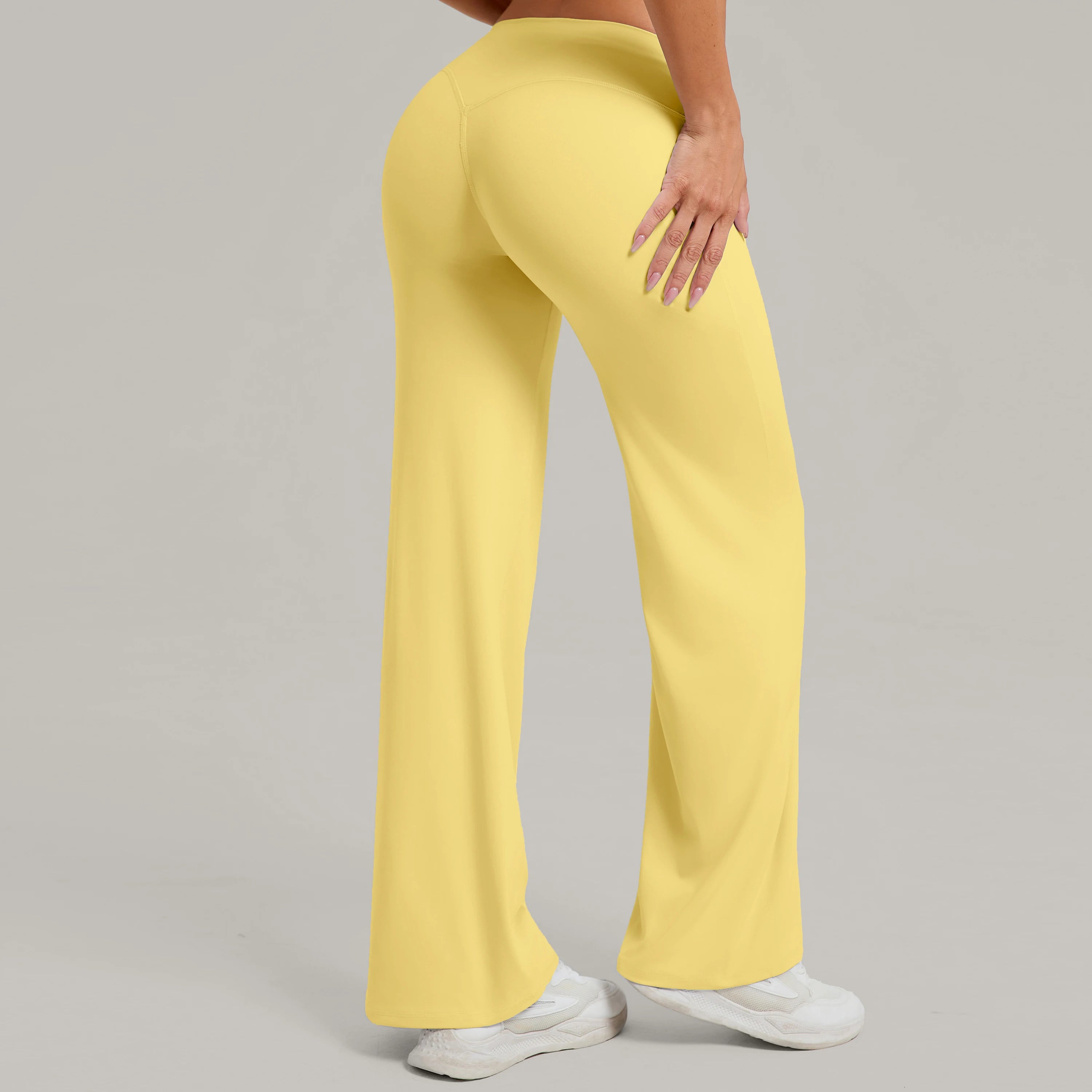 Damen gerade Yoga-Leggings weicher, dehnbarer Stoff Damen-Yogahosen GYM Schweißableitende Eigenschaften Lauf-Sport-Hosen