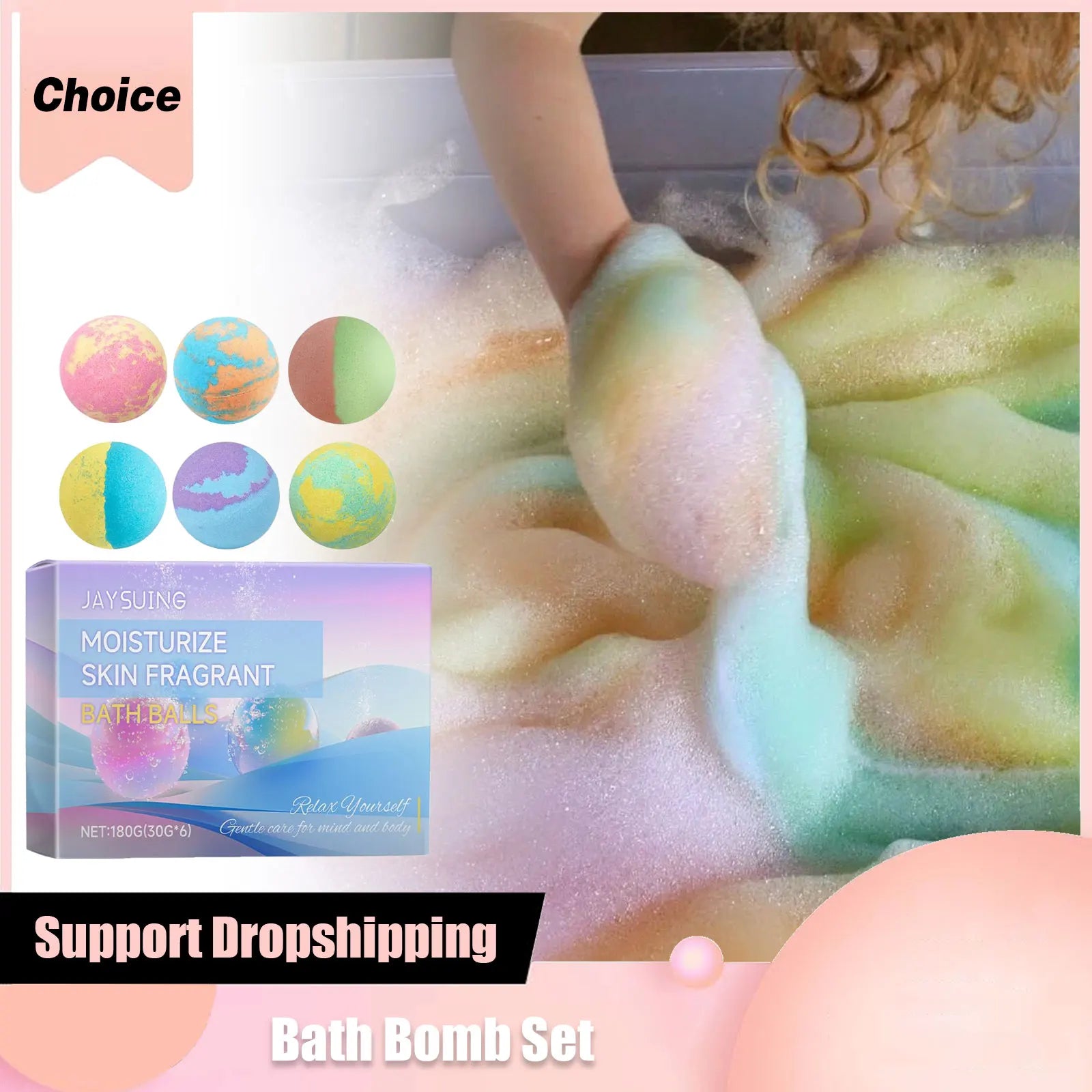 Badebombe Lang anhaltender Duft Aromatherapie Blumiger Duft Peeling Feuchtigkeit Körperwaschmittel Reinigende Spa-Salzball Brausekugeln Dusche Hauptbild