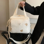 Niedliche Bären Wickeltasche Baumwolle Reißverschluss Windeltasche Damen Handtasche Windel-Caddy Organizer Baby Umstands-Reisetasche