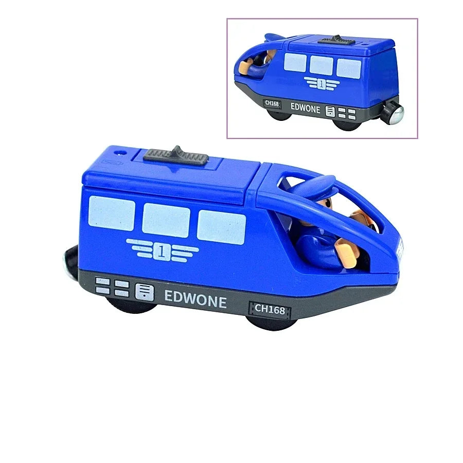 Holzzugspielzeug Zugstrecke Magnetischer Satz Elektrische Lokomotive Druckguss-Modellauto Passt auf alle Holzmarken Schienen für Kinder