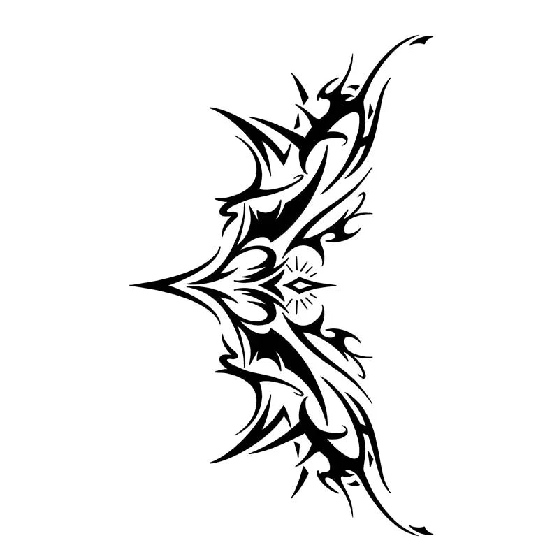 1 Stück charmante Tattoo-Aufkleber, wasserdicht, haltbar, ein bis zwei Wochen, für Mädchen, Bauch, Brust, Rücken, Taille, nicht reflektierend, Dornen-Cyan