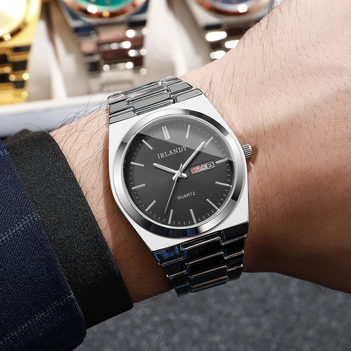Luxus-Herren-Business-Uhren Kalender Quarz-Armbanduhren Für Herren Uhr Reloj Hombre (Ohne Box)