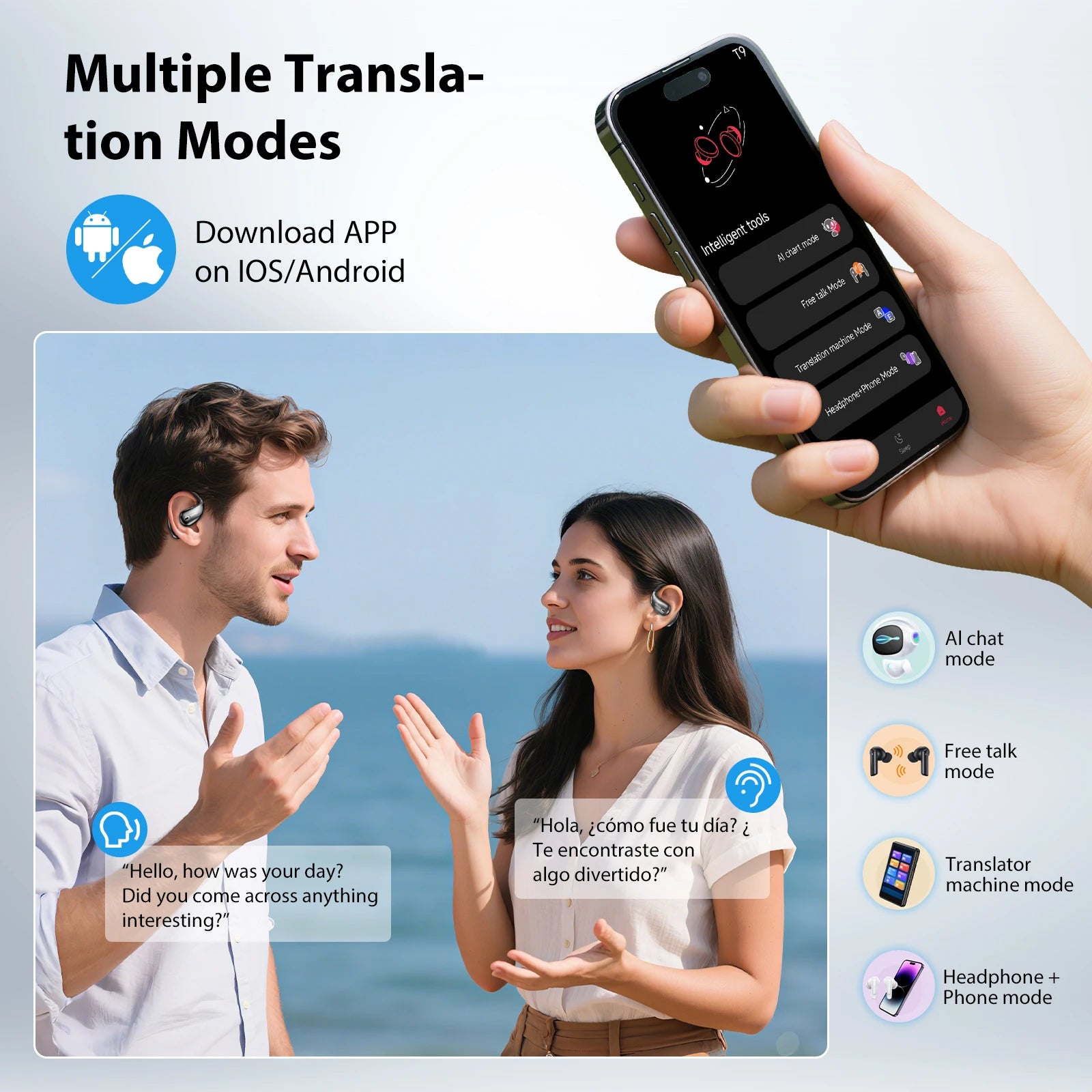 [AI-Übersetzer-Kopfhörer]MINISO X28 Kabellose Kopfhörer Bluetooth 5.4 HiFi IPX5 Wasserdicht Sport Bass Leistungsstark 16 Std. Akkulaufzeit Zweitbild