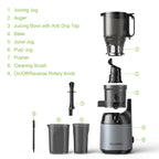 BioloMix Kaltpress-Entsafter, mit 130 mm Einfüllschacht, für ganze Früchte und Gemüse, hohe Saftausbeute, BPA-freier Slow Masticating Juicer