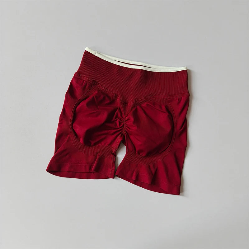 2-TEILIGER Yoga-Anzug Nahtlos mit Brustpolster Enge Sport-BHs und High-Waist-Shorts zum Draußen Tragen, Laufen, Training, Fitness, Yoga-Set