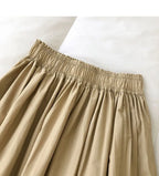 Damen Schwarzer Rock Midi High Waist Korean Style Plissiert A-Linie Vintage Kleidung 2026 Neue Sommer Casual Mode Damen Arbeitskleidung