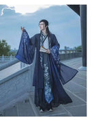 Originelles Chinesisches Blumenwolken Hanfu Kleid Herren Damen Traditionelles Weijin-Perioden Farbverlauf Kostüm Nischen Fee Cosplay Kleidung
