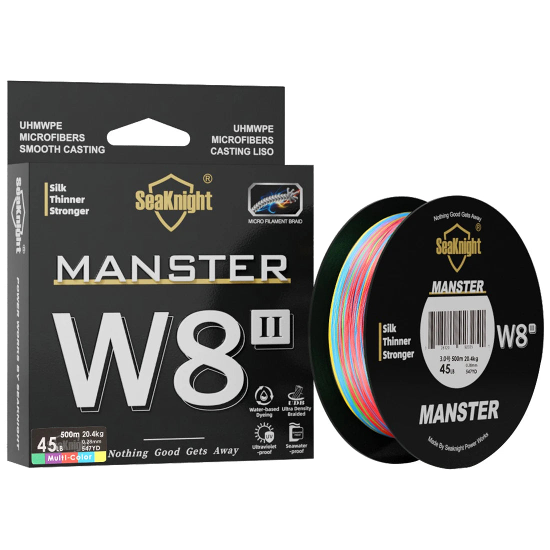 SeaKnight Brand W8 II Serie 500M 8-fach geflochtene Angelschnur aus PE, fortschrittliche geflochtene PE-Schnur, UV-beständige Salzwasser-Schutzbeschichtung