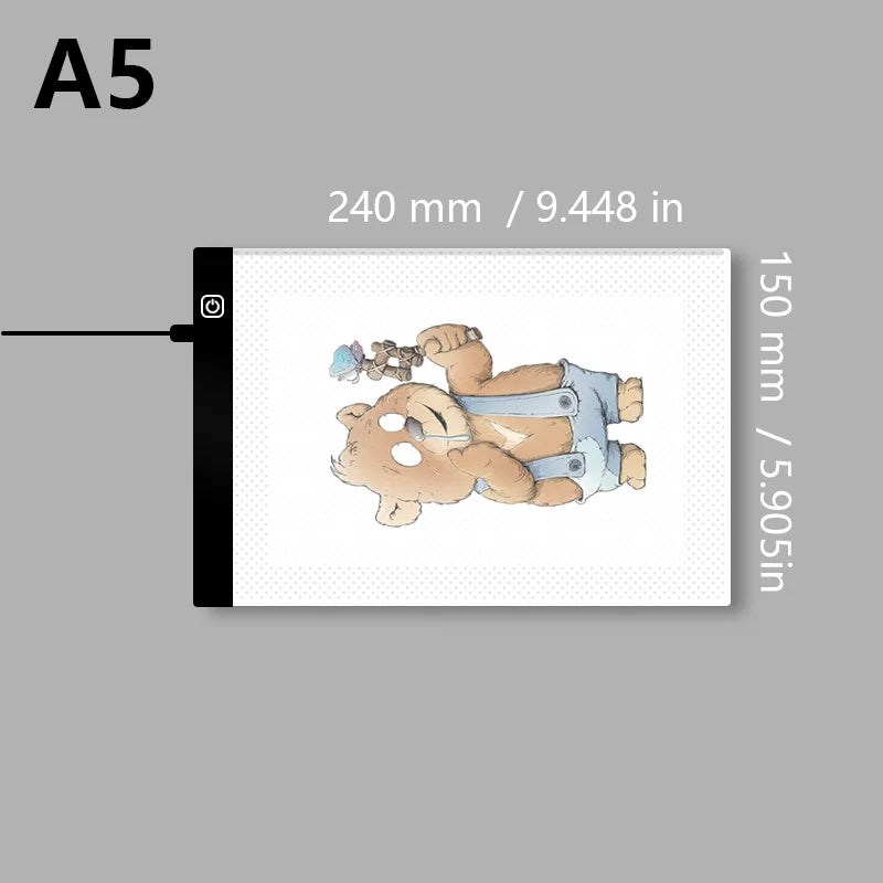 LED Leuchtpad Kopiertisch Transparentes Schreib- und Zeichenbrett Ideal für Künstler und Studenten Anime-Kunst Replizierung Zeichentool