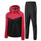 Herren-Sport-Fitness-Laufset mit doppeltem Reißverschluss Damen-Lauf-Fitness-Abnehm-Schwitz-Set mit doppeltem Reißverschluss zum leichten Abnehmen