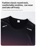 3-teiliger Herren-Sportanzug, schnelltrocknend, mit Farbverlauf, Freizeit-Sport, Laufen, kurze Ärmel, bequeme Sonnencreme, Hose, Joker-Shorts
