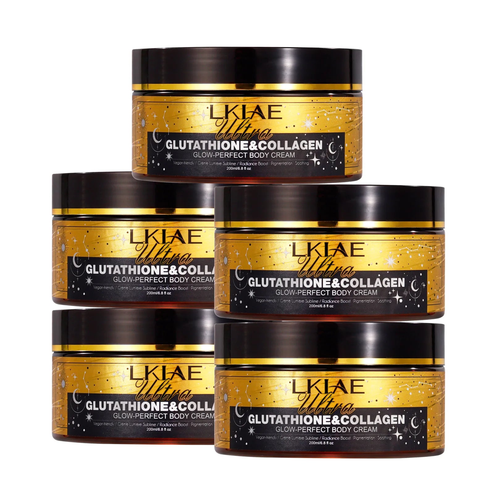LKIAE Ultra Glutathione Kollagen Haut Leuchtende Körpercreme, 24-Stunden Intensive Feuchtigkeit, Aufhellend, Tiefenpflege & Glanz, 200ml