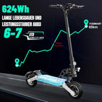 TODIMART G2 ABE E-Scooter, 48V 13Ah, 500W, 40-45km Reichweite, 20km/h, Doppelte Stoßdämpfer, Doppelte Scheibenbremsen, 10-Zoll Offroad-Reifen