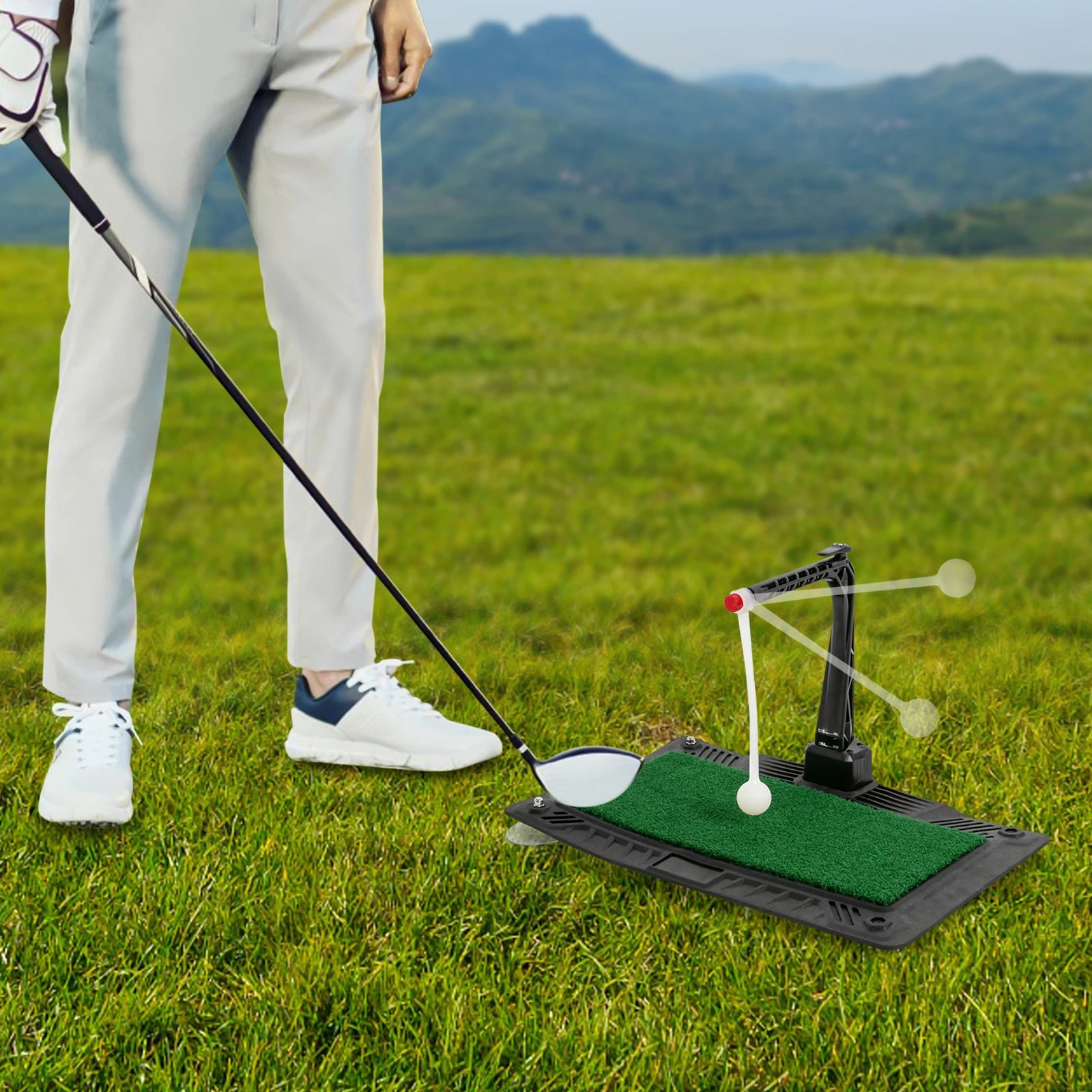 Golf Swing Trainer - Golf Training Equipment With Adjustable Height - Golf Swing Practice Mat Training Aid For Indoor Outdoor Secondary image