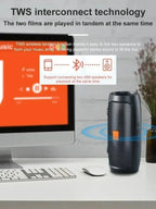 Lenovo TF USB Bluetooth Funklautsprecher Tragbarer Stereo-Doppellautsprecher für den Außenbereich mit FM-Stimme und Subwoofer