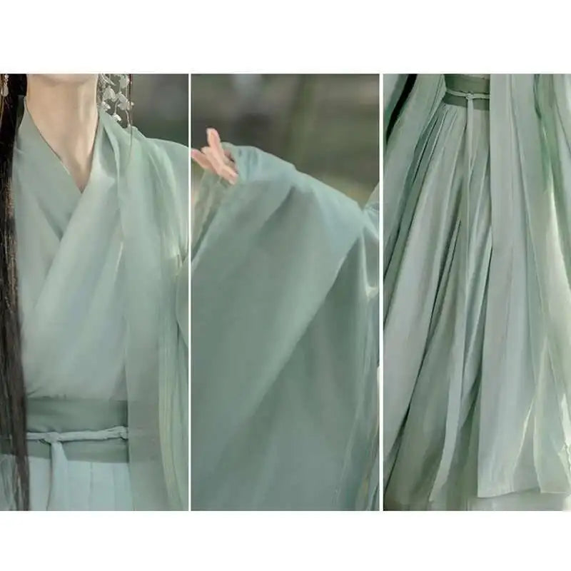 China Traditionelle Hanfu Damen Abendkleider Elegante Feenrock Weite Große Ärmel Elegantes Kleid Bankett Tanz Kleidung Frühling